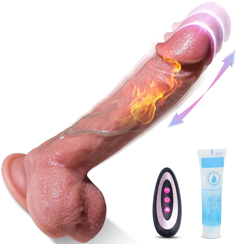 Adult Sex Toys Realistic Dildos - Adult Toys Thrusting Dildo Vibrator With Vibrating & Heating, Sex Toys Soft Silicone Anal Dildos For Clit G-Spot Stimulation, Suction Cup Remote Control Dildo, 8.5''