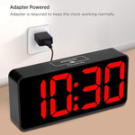 Large Digital Alarm Clock Big Numbers for Seniors & Visually Impaired, 9 Inches Electric Clocks for Bedroom, Jumbo Display Fully Dimmable Brightness, USB Ports, Adjustable Alarm Volume