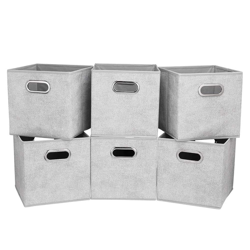 13 Inch Storage Cubes Bins Grey White Fabic Storage Cubes Inserts Foldable Cloth