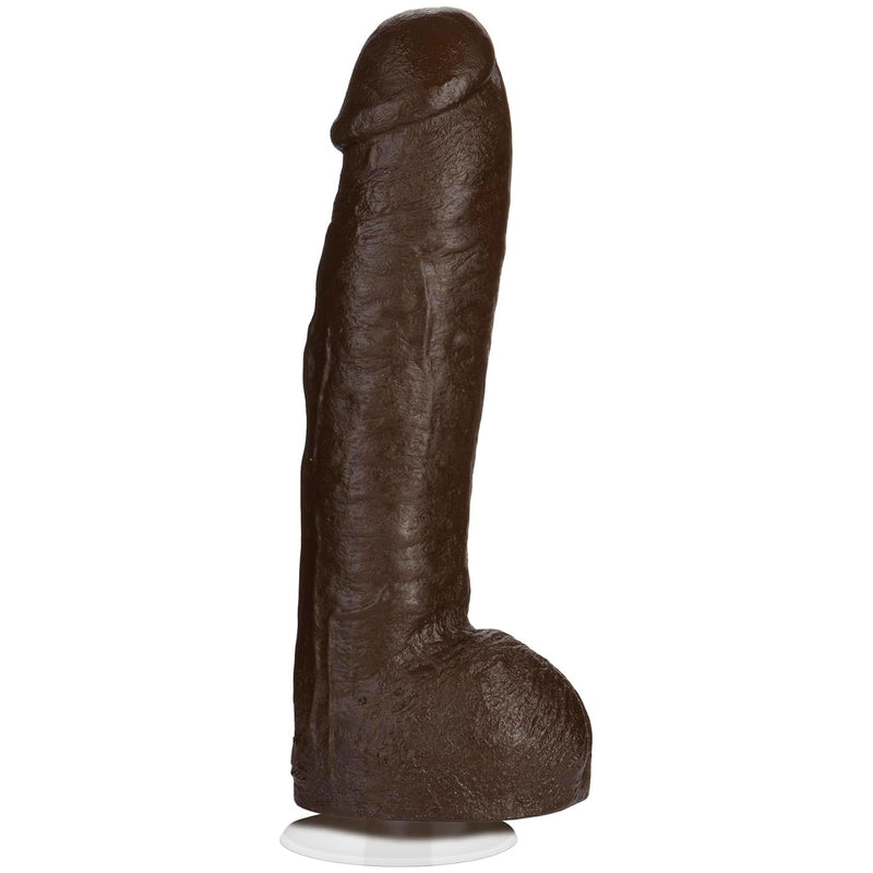 Signature Series - Bam - 13 Inch Realistic Firmskyn Dildo With Removable Vac-U-Lock Suction Cup - F-Machine & Harness Compatible - For Adults Only, Chocolate