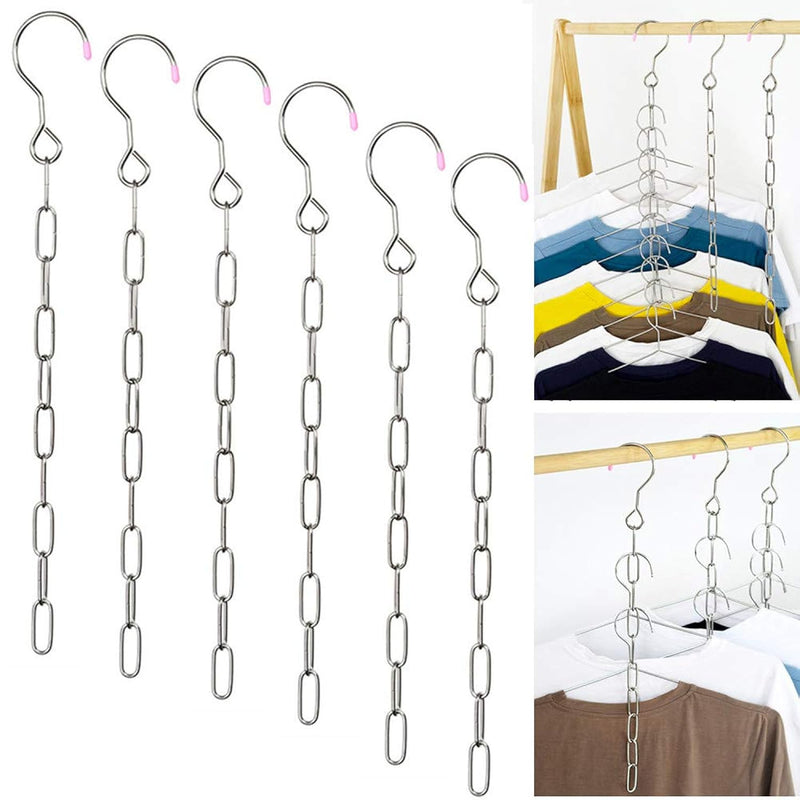 Stainless Steel Space Saving Hanger Chains Magic Hangers Closet Space Saver Hang