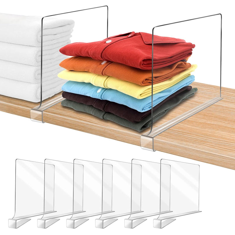 Acrylic Shelf Dividers For Closet Organization 6Pcs Closet Shelf Divider Closet