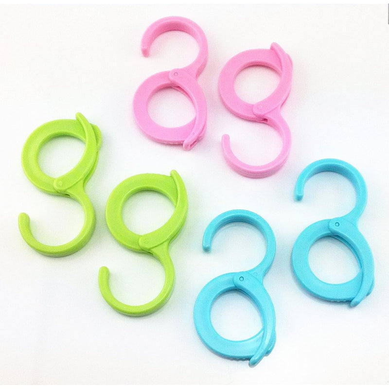 6Pcs Colorful Plastic Multi-Purpose Hanging Hooks Hangers Organizer Utility Laun