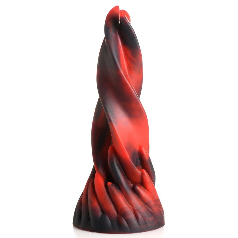 Hell Kiss Twisted Tongues Silicone Dildo For Men, Women, & Couples. Strong Suction Base Phthalate-Free Premium Red & Black Silicone Twisted Tongues Dildo. 1 Piece, Red.