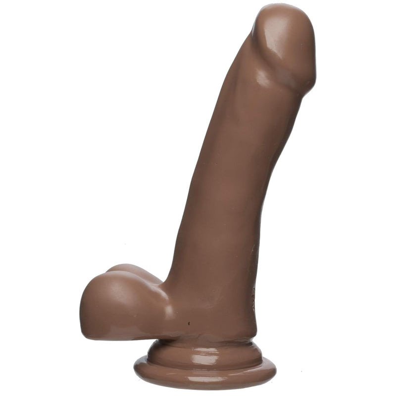 The D - Slim D - 6 Inch With Balls - Firmskyn - 6.5" Long And 1.5" Wide - Strong Suction Cup Base - O-Ring Harness Compatible Dildo, Caramel