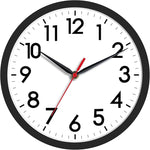 Wall Clock, Modern Small Wall Clocks Battery Operated 8 Inch, Silent Non-Ticking Analog Classic for Office, Home, Bathroom, Kitchen, Bedroom, School(Black)