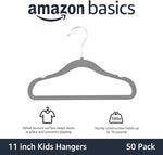 50-Pack Kids Velvet Non-Slip Hangers - 11.6 Inches, Gray