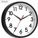 Wall Clock, Modern Small Wall Clocks Battery Operated 8 Inch, Silent Non-Ticking Analog Classic for Office, Home, Bathroom, Kitchen, Bedroom, School(Black)