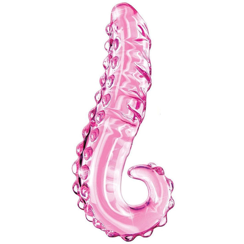 Crystal Glass Pleasure Wand Dildo Penis - - Glass Massager (Pink)