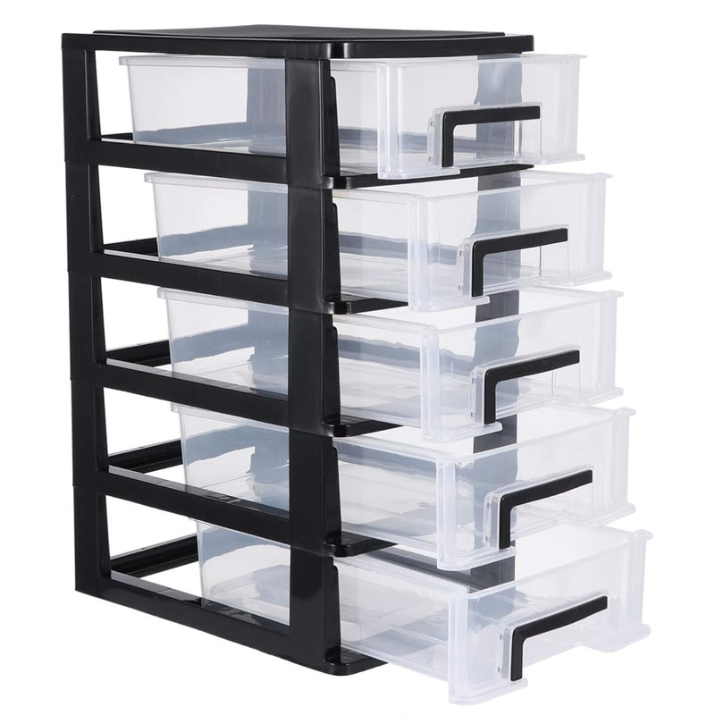 Mini Plastic Drawers Organizer 5 Drawer Storage Organizer Plastic Storage Bins W