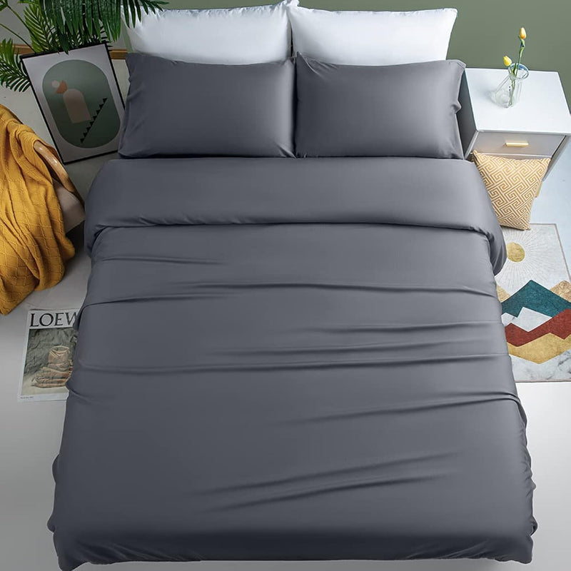 100% Cooling Bamboo_ Sheets Set- King Size 1800 Thread Count Soft Bed Sheets,16 Inch Deep Pocket,Breathable,Comfortable And Pilling Resistant -4Pc(King,Dark Grey)