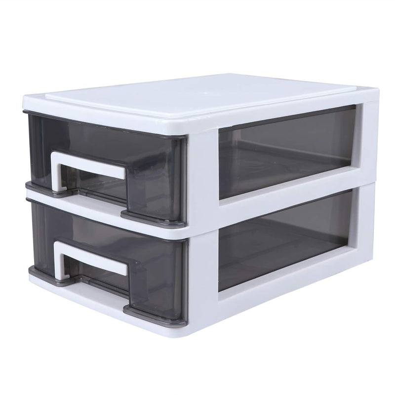 1Pc 2 Drawer Storage Cabinet Clear Plastic Drawer Type Closet Storage Box Multi-