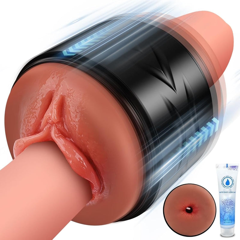 Adult Sex Toys Male Masturbators - Manual Speed-Up Open Ended Pocket Pussy For Men Sex Pleasure, Male Stroker Lifelike Pussies Penis Training Toy, Plump Soft Fleshy Masturbation Mens Sex Toys & Games