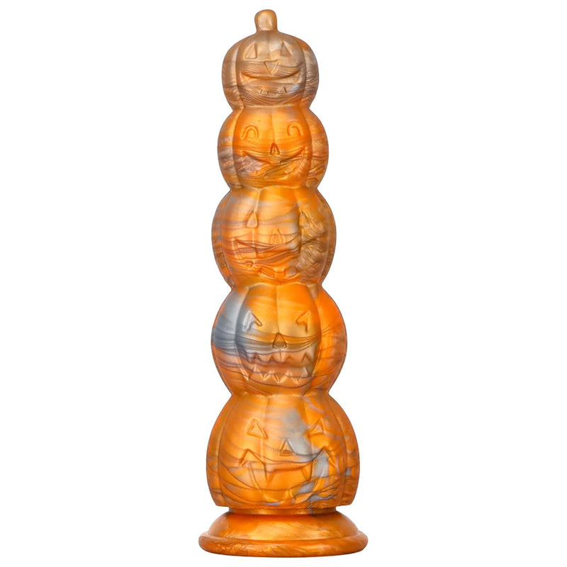 Pumpkin Realistic Dildo With Suction Cup, 5 Beads Realistic Dildo Fake Penis Adult Sex Toy For Man Woman - L