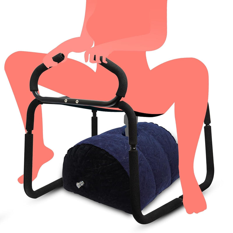 Sex Furniture Positions Chair Bouncing Mount Stools With Handrail And Sex Pillow, Upgraded Dul Layer Sex Elastic Bench Weightless Position Enhancer Chair Novelty Toy Can Hold Up To 350 Lbs