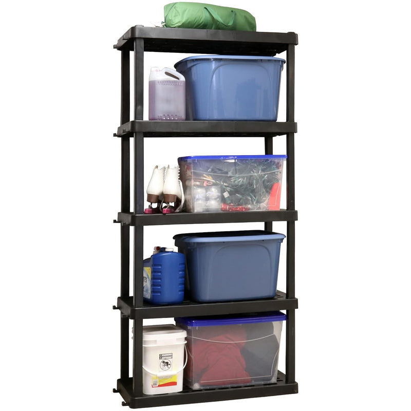 Oskar 5 Tier Plastic Shelf, Garage Shelving Unit, Rack And Storage Shelves - Ide