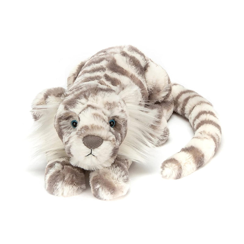 Jellycat Sacha Snow Tiger Stuffed Animal, Little 8 inches | Big Cat Plush T