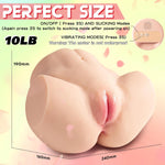 10LB Male Masturbator with Vibrating Sucking Motor, Realistic Silicone Butt
