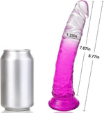 Realistic Jelly Dildo with Suction Cup – Soft, Flexible G-Spot Stimulator (Large)