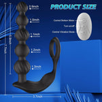 Vibrating Anal Beads & Cock Ring – 10-Mode Prostate Massager for Men, Women & Couples