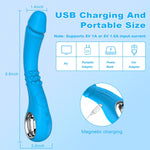 G Spot Vibrator Dildos Adult Sex Toys - Dildo for Woman with 10 Modes Powerful Vibrating & Click Super Mode, Clitoral Stimulator Realistic Silicone Dildos Sex Games Toy for Woman (Blue)