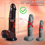 Realistic Trusting Dildo Sex Toys - 10” Thick Dildo Vibrator with Thrusting Swinging & Vibrating for G Spot Vagina Anal Sex Stimulation, Fantasy Dildo Lifelike Penis Adult Toys & Games Women Couples