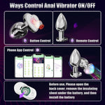 App-Controlled Vibrating Butt Plug with Heart Light – Anal Toy for Men & Women