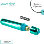 3.5" Waterproof Bullet Vibrator – 3 Speeds, Teal, One-Button Control, Adult Toy