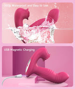 Rose Vibrator Toy G Spot Vibrator,Clitoral Sucking Stimulator Female Sex Toys Dildo Vibrator with 10 Sucking 10 Vibrating 10 Wiggling Modes,Rose Sex Toy Vibrators,Adult Sex Toy for Women and Couple