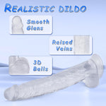 13 Inch Huge Realistic Clear Dildo Adult Sex Toys for Women, G Spot Anal Stimulation with Strong Suction Cup for Hands Free Play,Body-Safe Material Lifelike Large Penis Adult Anal Sex Toys for Couple