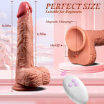 Thrusting Dildo Vibrator Sex Toys for Women - Realistic Anal Dildos Vibrators with 8 Thrusting & 8 Vibrating Heating Modes for G-Spot, Soft Silicone Suction Cup Dildo Adult Sex Toys for Couple Men