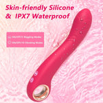 G Spot Vibrator Dildo Women Sex Toys, Powerful Wiggling Clitoral Stimulator Finger Vibrator Anal Toys with 5 Wiggling & 10 Vibrating Modes, Waterproof Silicone Bullet Vibrators Adult Sex Toy, Rose