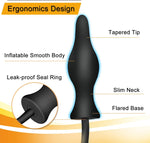 Silicone Expand Inflatable Anal Plug - Body-Safe Medical Grade Waterproof Butt Sex Toy for Male, Female and Beginners (Black Classic Style)