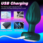 Vibrating Anal Plug with 10 Modes, LED Lights & Remote for Prostate Massage