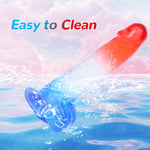 Huge Thick Clear Dildo 2.38" Diameter “11" Long, XL Big Fat G Spot Anal Dildos with Strong Suction Cup, Red Blue Jelly Soft Real Dildo Women Couples Male Adult Sex Toys, Strap On Penis Female Sex Toy