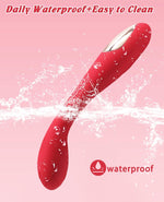 Clitoral G-Spot Powerful Rose Vibrator, Waterproof Dildo Clit Stimulator with 10 Vibration Modes, Softer and Flexible Sex Toy for Women, Clitoral Vibrator (Red)