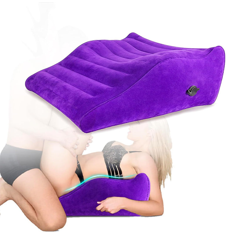 Curved Sex Pillow, Sex Toy Sex Furniture Inflatable, Velvety Sex Cushion Sex Position Pillow, Sex Toys For Couples Comfort, Deeper Penetration Couples Sex Toys Purple Pillow For Bedroom