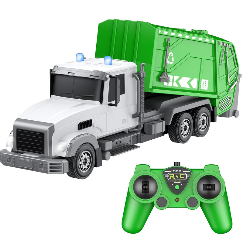 2.4Ghz Remote Control Garbage Truck Toys,1/24 Rc Garbage Truck With 6 Channel