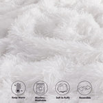 Soft Fuzzy Faux Fur Throw Blanket ,50"X60",Reversible Lightweight Fluffy Cozy Plush Fleece Comfy Furry Microfiber Decorative Shaggy Blanket For Couch Sofa Bed,Pure White