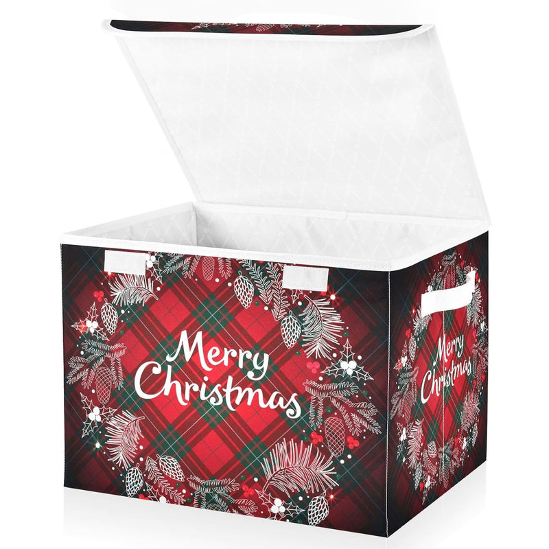 Christmas Storage Baskets Collapsible Storage Bins With Lids, Christmas Monogram