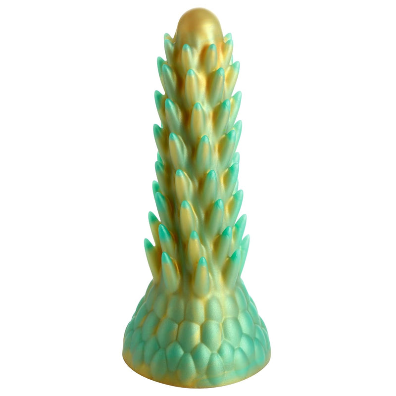 Spiky Reptile Silicone Dildo For Men, Women & Couples. Firm And Flexible, Strong Suction Base, Fantasy Dildo, Unique Texture. Premium Phthalate-Free & Body-Safe Silicone. 1 Piece, Green