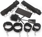 Bondage Adult Sex Toys Sex Restraints, Strict Bed Restraint Kit, Under Mattress Restraint Bondage Set with Wrist Ankle Cuff, BDSM Sex Game Play for Couple, Blindfold & Tickler Included