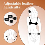 Sex Bondage Wrist & Thigh Cuffs BDSM Restraints Set,Sex Toys for Women Neck to Wrist Restraints Bondage Set,Adjustable Leg Straps Handcuffs,Handcuffs Collar,Blindfold for Bed SM Games Couple Play