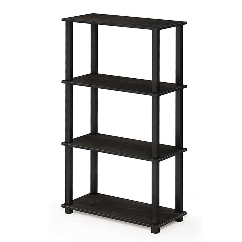 Turn-N-Tube 4-Tier Multipurpose Shelf Display Rack, Square Tube, Espresso/Black