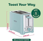 2 Slice Toaster with Auto Shut Off - Extra Wide Slots & Removable Crumb Tray and Cancel, Defrost & Reheat Function - Toast Bread, Bagel & Waffle, Aqua