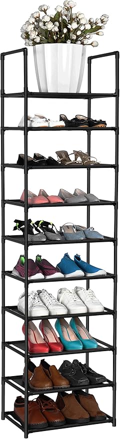 HOME 10 Tiers Shoe Rack 20-25 Pairs Sturdy Shoe Shelf