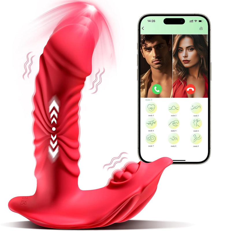 App Remote Control Vibrator Sex Toys - Adult Toys Wearable Thrusting Dildo With 10 Thrusting & 9 Vibrating Modes, Thrusting Vibrator For Nipple Anal Clit G-SpotAdult Sex Toys & Games For Women Couple