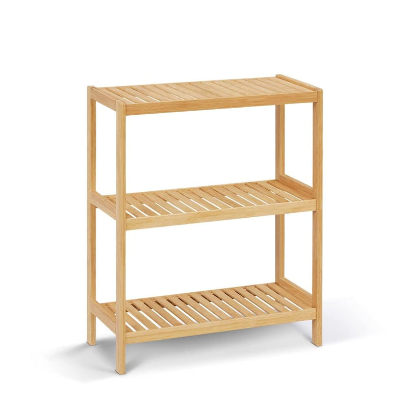 3 Tier Bamboo Shelf Storage Organizer Rack Toilet Utility Shelves Standing Shelf