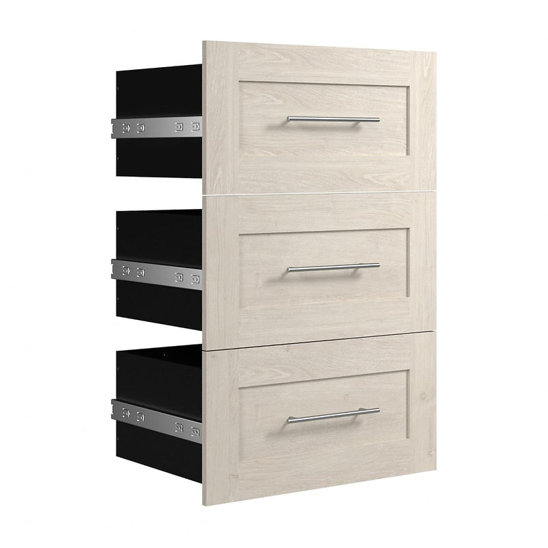 Pur 3 Drawer Set For 25-Inch Wardrobe Organizer In Linen White Oak, Closed Stora