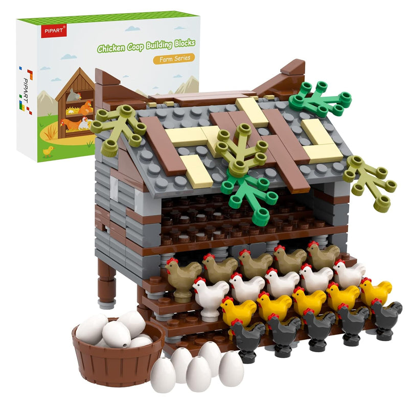 Farm Animal Chicken Coop Building Blocks Set, Moc Building Set Toy For Kids